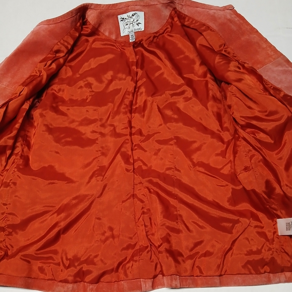 David Brooks Vintage Suede Leather Zip-up Jacket Blazer Sz M Paprika Orange-Red - Picture 5 of 11
